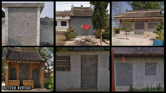 青化鄉南陽村的五聖宮、焦六村的廟宇等六座廟宇都被封死。