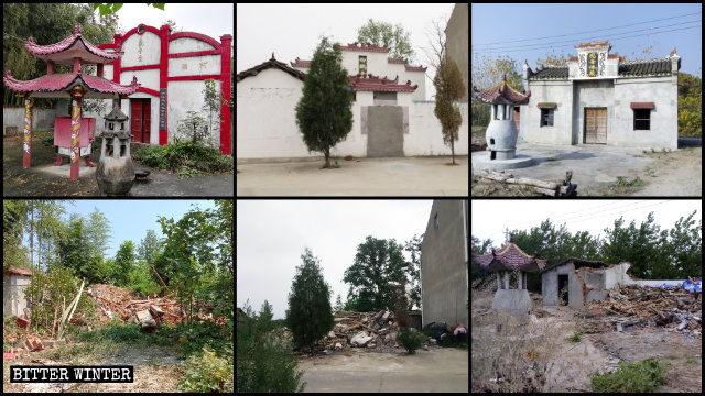 2019年，湖北省多處民間宗教寺廟被拆毀
