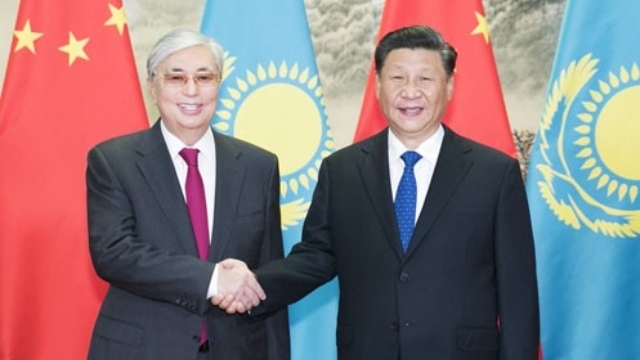 習近平與哈薩克斯坦總統卡瑟姆若馬爾特·托卡耶夫（來自Twitter）