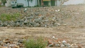 瑪納斯縣回民清真寺被拆後的遺址（拍攝於2018年7月24日）