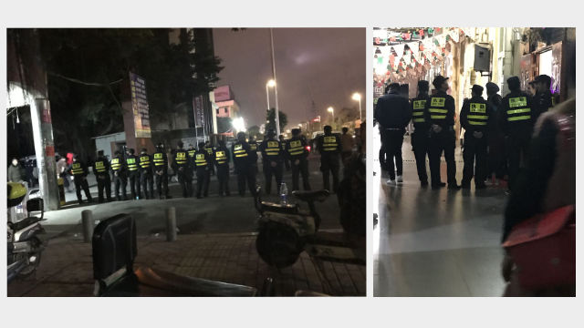 海燕天主教祈禱所外站崗限制信徒進入會場的警察(知情人提供) 海燕天主教祈禱所外站崗限制信徒進入會場的警察(知情人提供)
