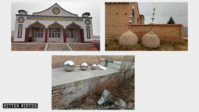 彭陽縣楊家灣清真寺的伊斯蘭標識拆除後被遺棄 彭陽縣楊家灣清真寺的伊斯蘭標識拆除後被遺棄