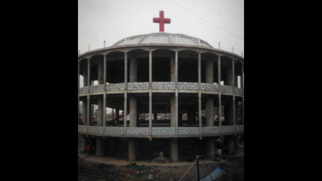 正在建造中的馬莊教堂原貌(知情人提供) 正在建造中的馬莊教堂原貌(知情人提供)
