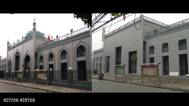 伊斯蘭建築風格被清除後的清真女寺，看起來像一棟辦公大樓。
