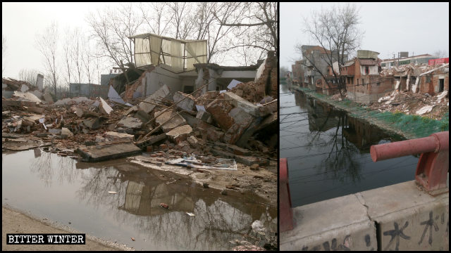 項城市秣陵鎮300多戶商家和住房被強拆
