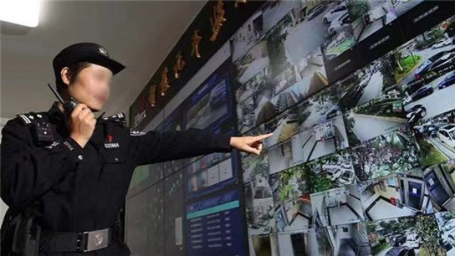 上海长宁区一智能安防小区的监控画面（网络图片）