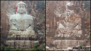 雕刻11年29米釋迦牟尼山體雕像遭炸毀　中共欲將佛滅盡