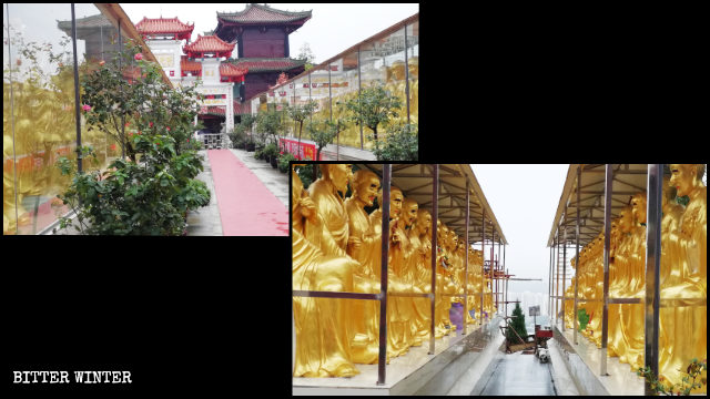 羅漢寺400多尊佛像被玻璃房遮蓋