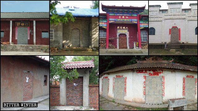湖北省許多寺廟也被徹底封堵