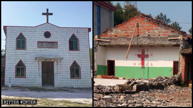4月10日，江西抚州市一座教堂被夷为平地