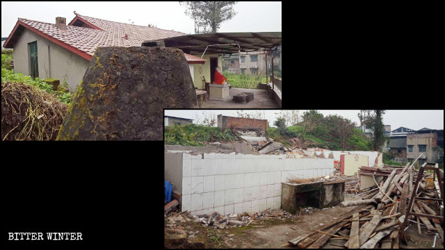 璧山區七塘鎮鳳凰庵於今年1月被搗毀