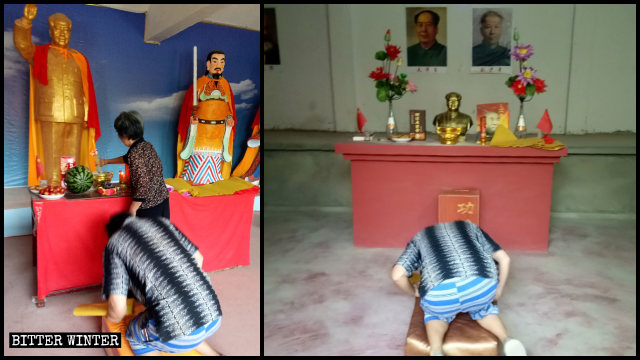 疫情期間,人在毛澤東天神廟內祭拜