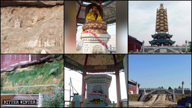 佛壁被遮蓋、眾多佛像及寺院周圍的佛像被毀、元寶塔被拆