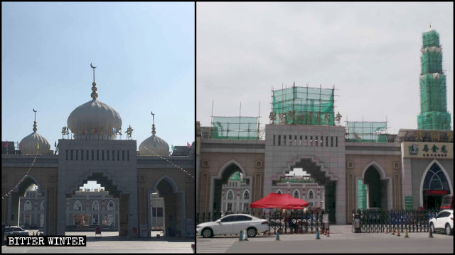 閱海清真寺大門頂部標誌被拆整改