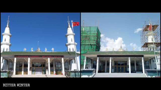 西夏清真寺兩個宣禮塔準備被拆