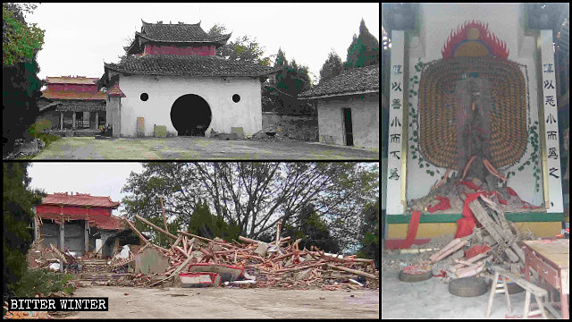 5月28日，青龍山寺廟被拆毀