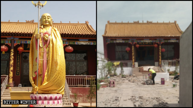 清涼寺內的佛像被移除